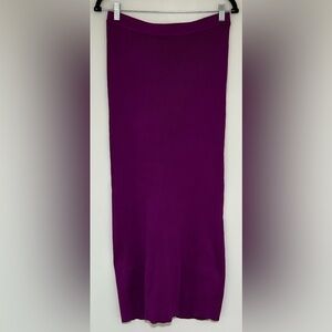Olive + Oak Purple Ribbed Stretch Maxi Skirt Size Large NWT